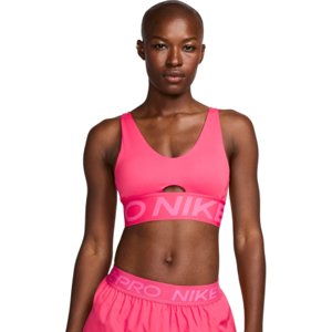 Dámská tréninková sportovní podprsenka NIKE PRO-W NIKE PRO INDY PLUNGE BRA BOLD-629 ASTER PINK/PINKSICLE/WHI