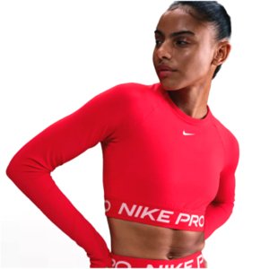 Dámské tréninkové triko s dlouhým rukávem NIKE PRO-PRO DF 365 CROP LS-657-Red
