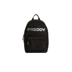 Dámský batoh FREDDY-Backpack with a silver logo and outer pocket-Black