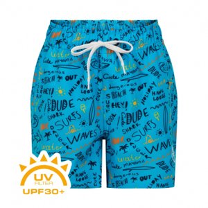 Chlapecké plavky COLOR KIDS-Swim shorts short AOP-cyan blue