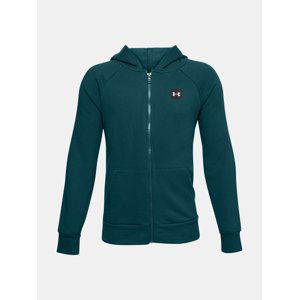 Under Armour mikina Rival Fleece Full Zip Hoodie blackout teal Velikost: M