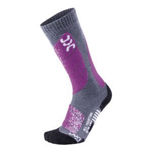 UYN -ponožky T UYN SKI ALL MOUNTAIN LADY medium grey melange / purple Velikost: 35-36