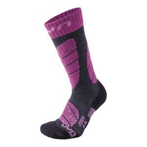 UYN - ponožky T JUNIOR SKI SOCKS anthracite melange / violet Velikost: 27/30