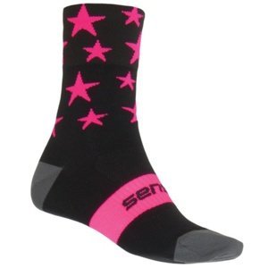 Ponožky SENSOR Stars černo-růžové vel. 9-11