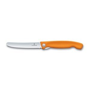 Skládací svačinový nůž VICTORINOX Swiss Classic vlnkové ostří - oranžový
