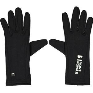 Lehké prstové rukavice z merino vlny Mons Royale Volta Glove Liner Černá S