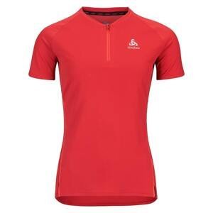 Dámské běžecké triko Odlo T-shirt crew neck s/s 1/2 zip AXALP TRAI Červená M