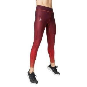 Dámské běžecké kalhoty Odlo Tights ZEROWEIGHT PRINT Červená S