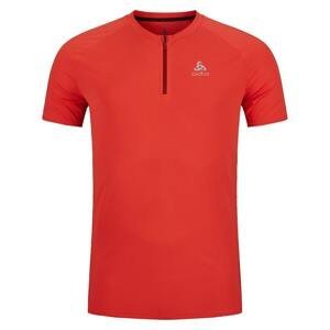 Pánské běžecké triko Odlo T-shirt crew neck s/s 1/2 zip AXALP TRAI Oranžová L