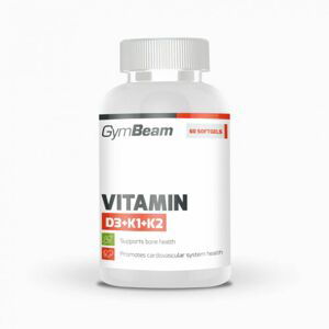 Vitamín D3+K1+K2 60 kaps. bez příchuti - GymBeam