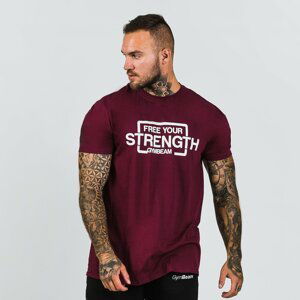 Tričko Free Your Strength Maroon White XL - GymBeam