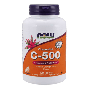 Vitamín C 500 mg tablety na cucání 100 tab. pomeranč - NOW Foods