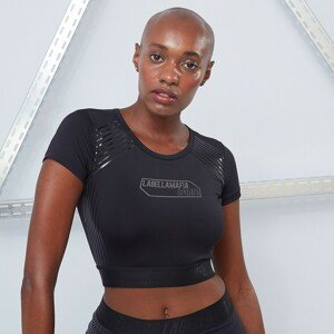 Dámské tričko CropTop Techwear Vibes Black M - LABELLAMAFIA
