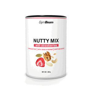 Nutty Mix s jahodami 300 g - GymBeam