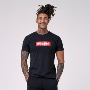 Pánské tričko Basic Black L - NEBBIA