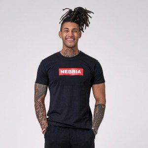 Pánské tričko Basic Black XL - NEBBIA