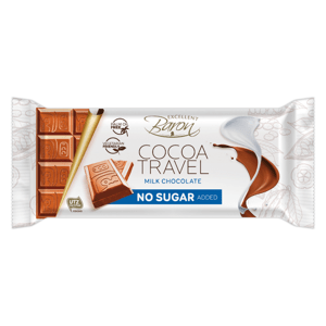 Mléčná čokoláda bez přidaného cukru Cocoa travel 90 g - Baron