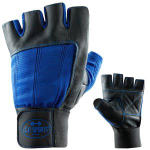 Fitness rukavice kožené modré S - C.P. Sports