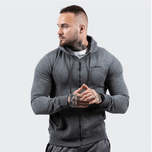 Mikina Zipper Hoodie Grey Black XXXL - GymBeam