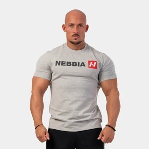 Pánské tričko Red “N“ světle šedé XL - NEBBIA
