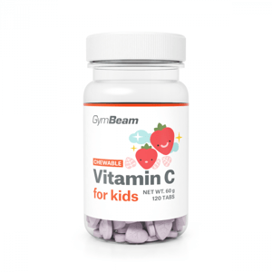 Vitamín C, tablety na cucání pro děti 120 tab. jahoda - GymBeam