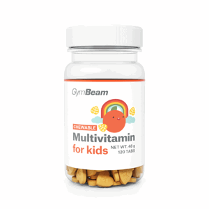 Multivitamín, tablety na cucání pro děti 120 tab. pomeranč - GymBeam