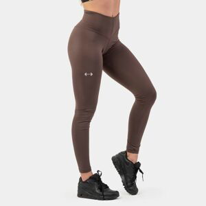 Dámské legíny Classic High Waist Performance Brown XS - NEBBIA