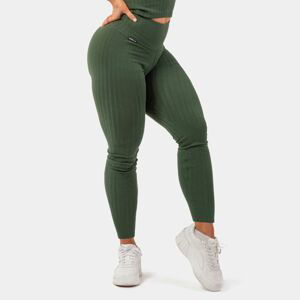 Dámské legíny Sporty Smart Pocket High-Waist Dark Green M - NEBBIA