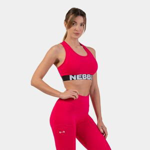 Sportovní podprsenka Medium Impact Cross Back Pink S - NEBBIA