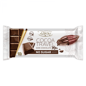 Hořká čokoláda bez přidaného cukru Cocoa travel 22 x 90 g - Baron