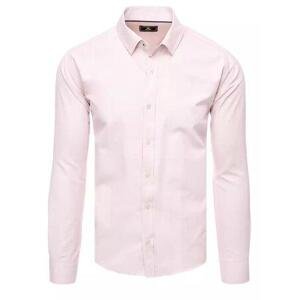 Dstreet DX2432 XXL pánská elegantní světle růžová košile