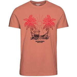 Jack&Jones Pánské triko JORARUBA Standard Fit 12258057 Canyon Sunset XL