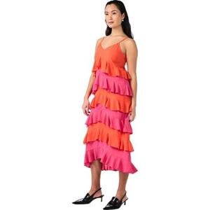 Y.A.S Dámské šaty YASCLARA Regular Fit 26032842 Mandarin Red XL