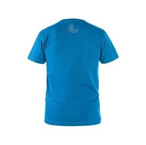 Tričko CXS WILDER, krátký rukáv, potisk CXS logo, azurově modrá, vel. 3XL, XXXL