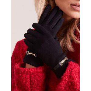 Fashionhunters Klasické dámské rukavice černé L / XL