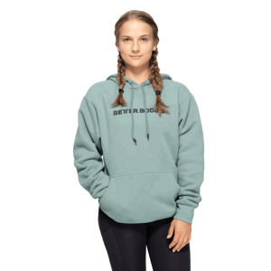 Better Bodies Mikina Logo Hoodie Teal Green Barva: Zelená, Velikost: XL