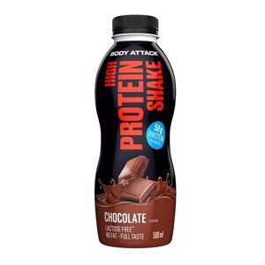 Body Attack High Protein Shake 500 ml, proteinový nápoj bez obsahu laktózy Varianta: Chocolate