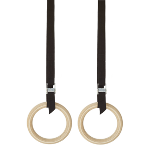 Gymnastické kruhy Typ kruhů: Malé, Povrchová úprava: Bez povrchové úpravy, Velikost  a barva popruhů: 35 mm, 5 m černé