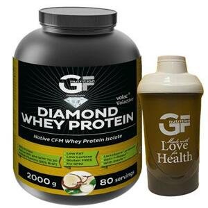 GF Nutrition Diamond Whey Protein 2 kg, nativní syrovátkový izolát a koncentrát v poměru 70:30 Varianta: Strawberry Shake