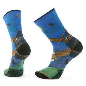 Smartwool HIKE TARGETED CUSHION EAGLE PRINT CRW SC laguna blue Velikost: M ponožky