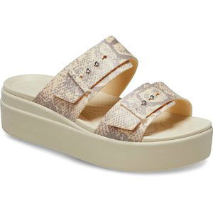 CROCS-Brooklyn Snake Buckle Low Wedge vanilla/multi Béžová 42/43