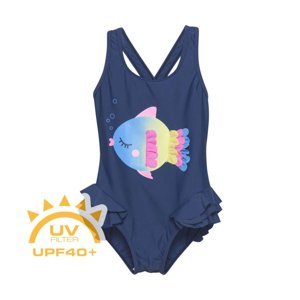 COLOR KIDS-BABY Swimsuit W. Application-7198-Dark Denim Modrá 92