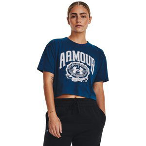 UNDER ARMOUR-UA COLLEGIATE CREST CROP SS -BLU Modrá XS