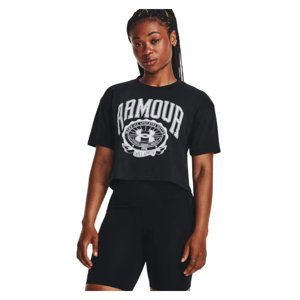 UNDER ARMOUR-UA COLLEGIATE CREST CROP SS -BLK Černá XS