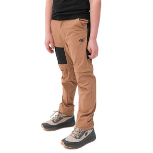 4F JUNIOR-TROUSERS FNK-4FJWSS24TFTRM495-82S-LIGHT BROWN Hnědá 158