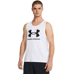 UNDER ARMOUR-UA SPORTSTYLE LOGO TANK-WHT Bílá S