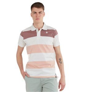 FUNDANGO-Incognito Stripe Poloshirt-311-powder stripe Růžová S
