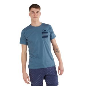 FUNDANGO-Jaggy Pocket T-shirt-460-turkis Modrá XL