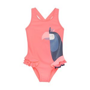 COLOR KIDS-Swimsuit W. Application, neon coral Oranžová 152