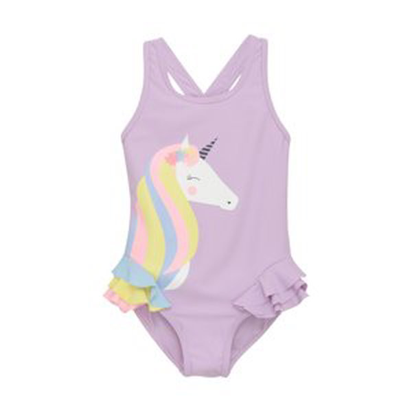 COLOR KIDS-Swimsuit W. Application, lavender mist barevná 104